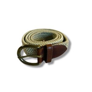 Vintage Donna Katz Beige and Brown Woven Belt M